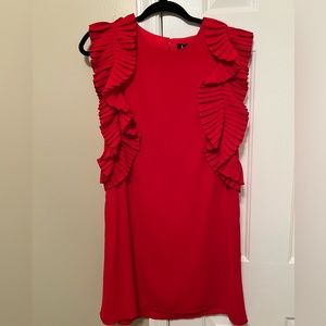 Lulu’s Red Pleated Sleeve Dress, Size S